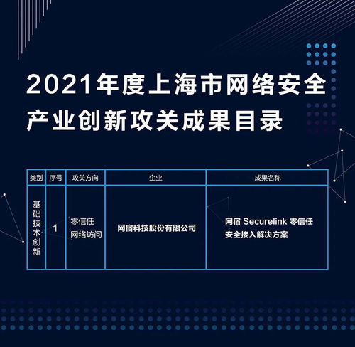 网宿科技SecureLink入选上海市网络安全产业创新攻关成果目录